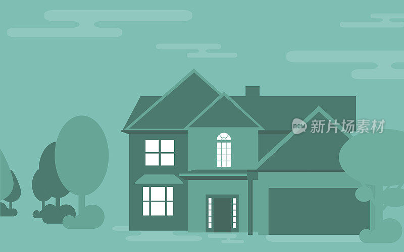 Family house building vector illustration.